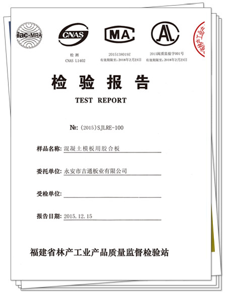 Test Report of Wood Concrete Formwork